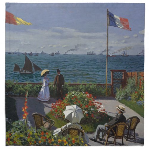 Claude Monet _ The Garden at Sainte Adresse Art Napkin