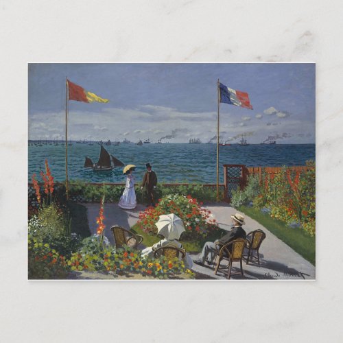 Claude Monet _ The Garden at Sainte Adresse Art Postcard