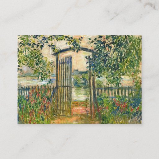Customizable Claude Monet: The Garden Gate at Vetheuil Business Card Templates