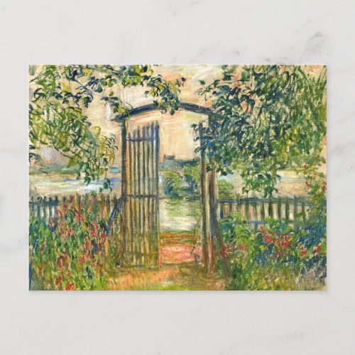 Claude Monet The Garden Gate at Vetheuil Postcard