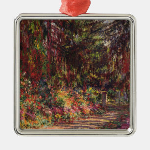 Claude Monet The Garden Path at Giverny Metal Ornament