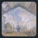 Claude Monet | The Gare St. Lazare, 1877 Square Sticker<br><div class="desc">The Gare St. Lazare,  1877 | by Claude Monet | Art Location: Musee d'Orsay,  Paris,  France | French Artist | Image Collection Number: XIR18893</div>