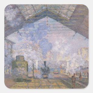 Claude Monet   The Gare St. Lazare, 1877 Square Sticker