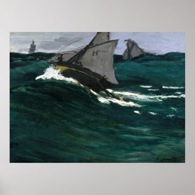 Claude Monet The Green Wave Poster (Front)
