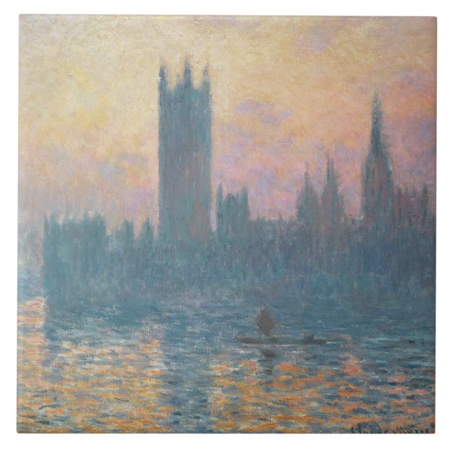 Claude Monet | The Houses of Parliament, Sunset Ceramic Tile (Front)