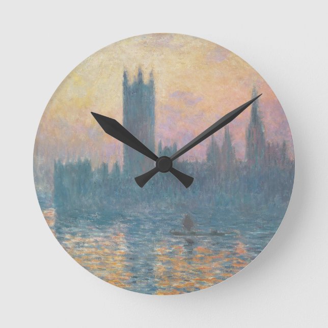 Claude Monet | The Houses of Parliament, Sunset Round Clock (Front)