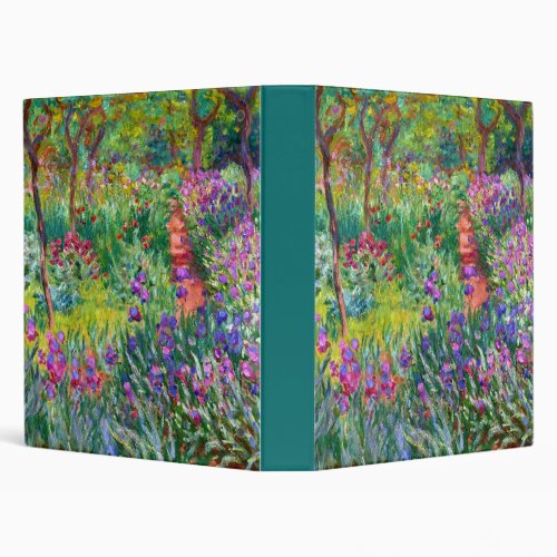 Claude Monet The Iris Garden at Giverny 3 Ring Binder