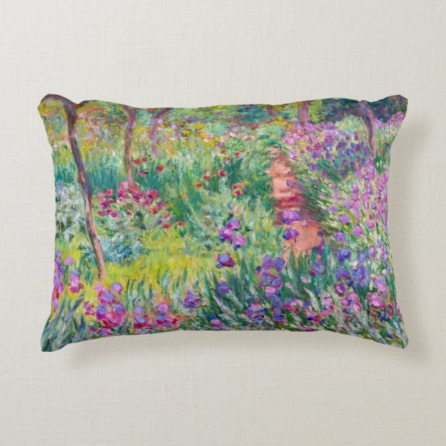Claude Monet - The Iris Garden at Giverny Accent Pillow (Front)