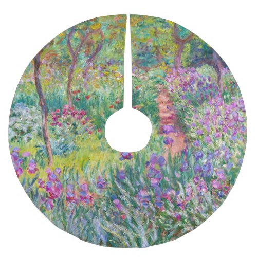 Claude Monet _ The Iris Garden at Giverny Brushed Polyester Tree Skirt