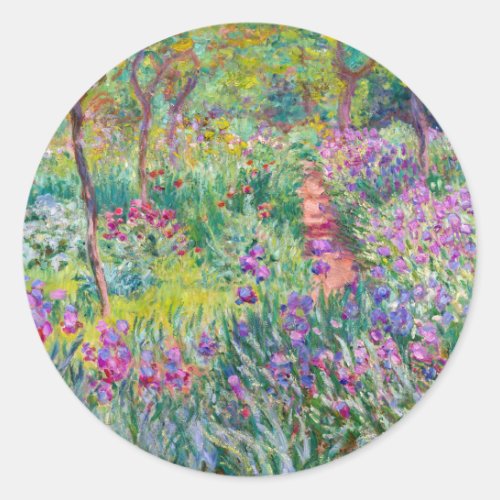 Claude Monet _ The Iris Garden at Giverny Classic Round Sticker