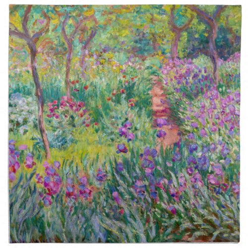 Claude Monet _ The Iris Garden at Giverny Cloth Napkin