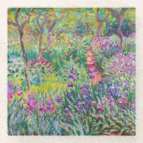 Claude Monet _ The Iris Garden at Giverny Glass Coaster