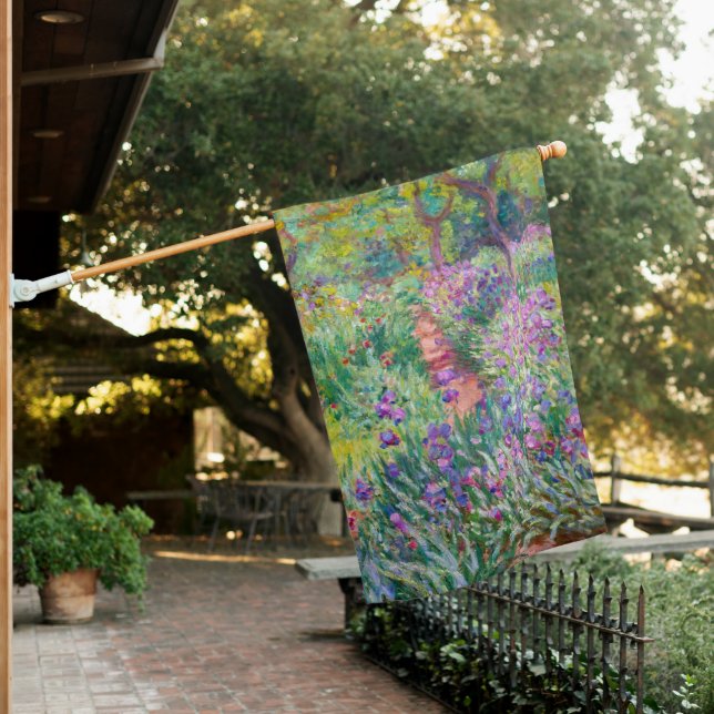 Claude Monet - The Iris Garden at Giverny House Flag (In SItu)