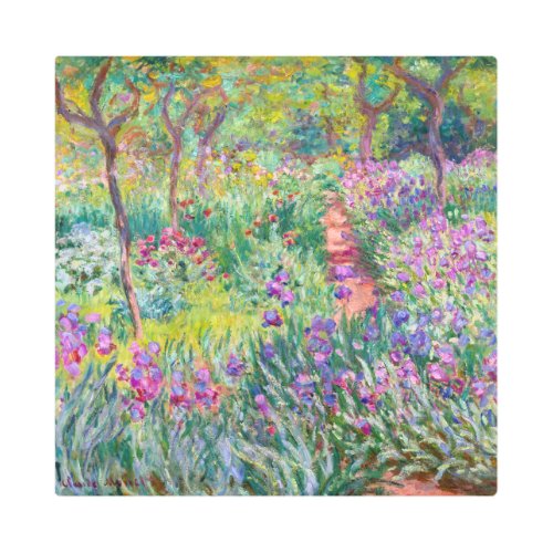 Claude Monet _ The Iris Garden at Giverny Metal Print