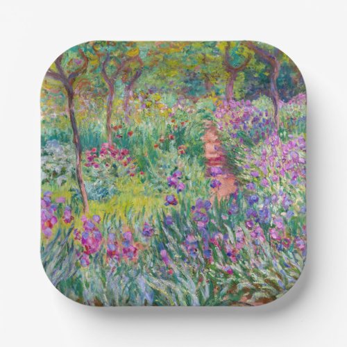Claude Monet _ The Iris Garden at Giverny Paper Plates