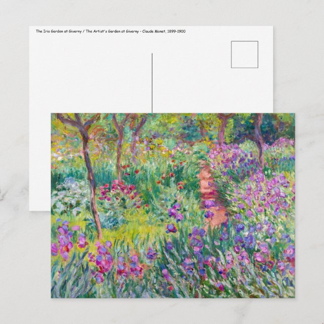 Claude Monet - The Iris Garden at Giverny Postcard (Front/Back)