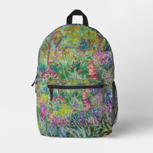 Claude Monet _ The Iris Garden at Giverny Printed Backpack