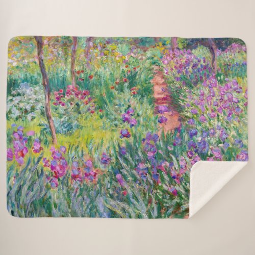 Claude Monet _ The Iris Garden at Giverny Sherpa Blanket