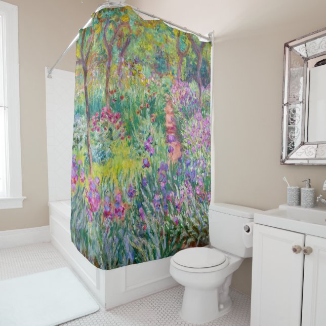 Claude Monet - The Iris Garden at Giverny  Shower Curtain (In Situ)