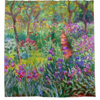 Claude Monet: The Iris Garden at Giverny Shower Curtain