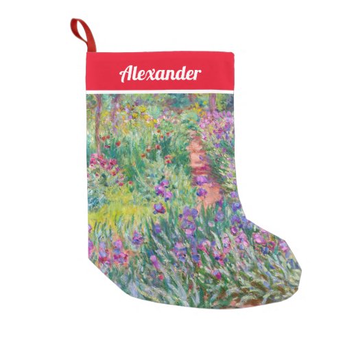 Claude Monet _ The Iris Garden at Giverny Small Christmas Stocking