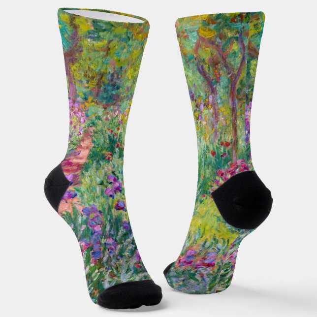 Claude Monet - The Iris Garden at Giverny Socks (Angled)