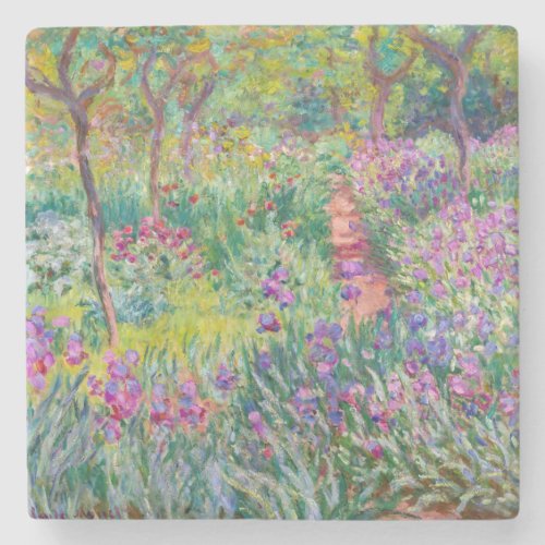 Claude Monet _ The Iris Garden at Giverny Stone Coaster