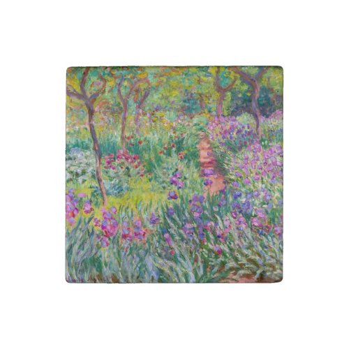 Claude Monet _ The Iris Garden at Giverny Stone Magnet