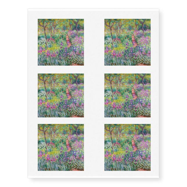 Claude Monet - The Iris Garden at Giverny Temporary Tattoos (Front)