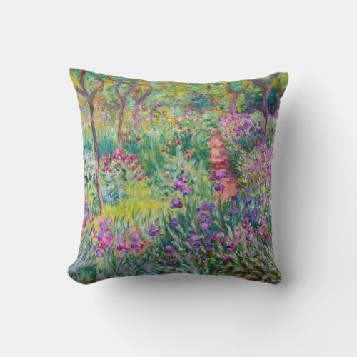 Claude Monet _ The Iris Garden at Giverny Throw Pillow
