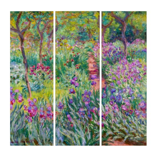 Claude Monet _ The Iris Garden at Giverny Triptych