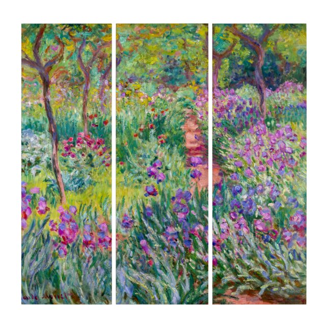 Claude Monet - The Iris Garden at Giverny Triptych (Front)