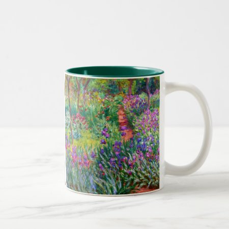 Claude Monet: The Iris Garden At Giverny Two-tone Coffee Mug