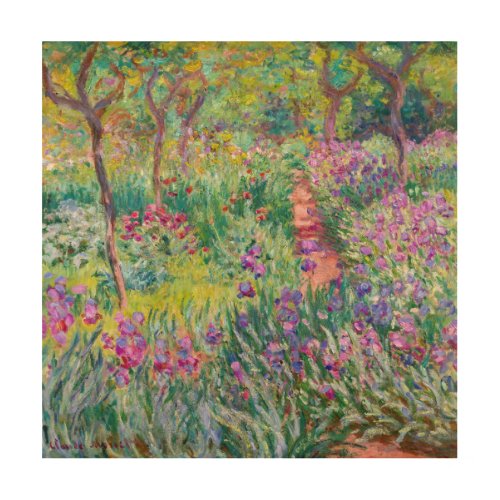 Claude Monet _ The Iris Garden at Giverny Wood Wall Art