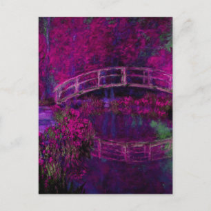 Claude Monet The Japanes Bridge purple Postcard