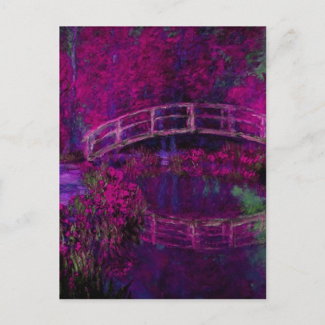 Claude Monet The Japanes Bridge purple Postcard (Front)