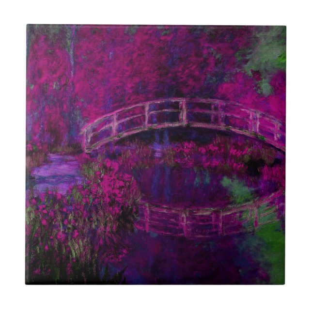 Claude Monet The Japanese Bridge purple Ceramic Tile (Front)