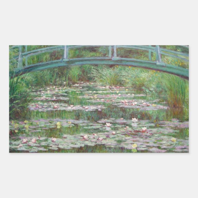 Claude Monet - The Japanese Footbridge Rectangular Sticker (Front)