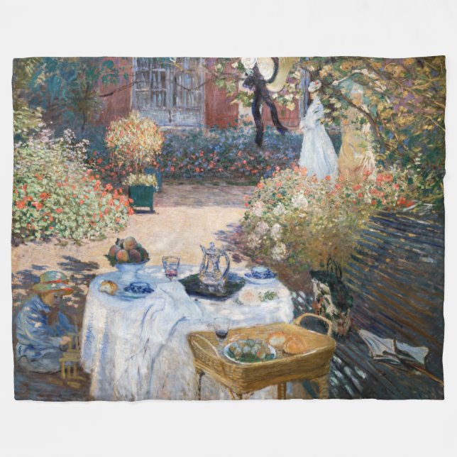 Claude Monet - The Luncheon, decorative panel Fleece Blanket (Front (Horizontal))