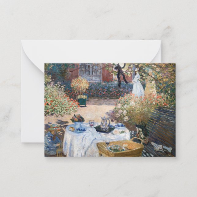 Claude Monet - The Luncheon, decorative panel Note Card (Front)