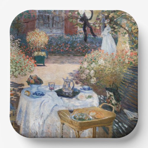 Claude Monet _ The Luncheon decorative panel Paper Plates