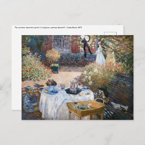 Claude Monet _ The Luncheon decorative panel Postcard