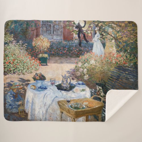 Claude Monet _ The Luncheon decorative panel Sherpa Blanket