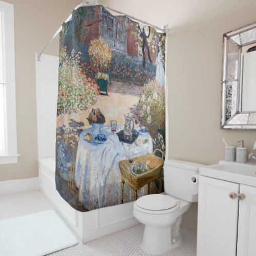 Claude Monet _ The Luncheon decorative panel Shower Curtain