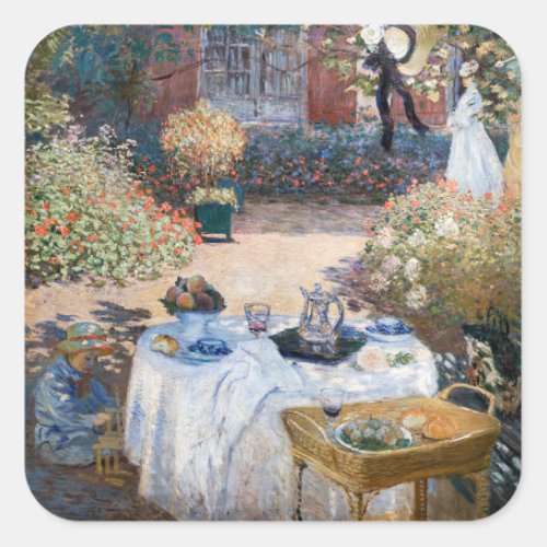 Claude Monet _ The Luncheon decorative panel Square Sticker