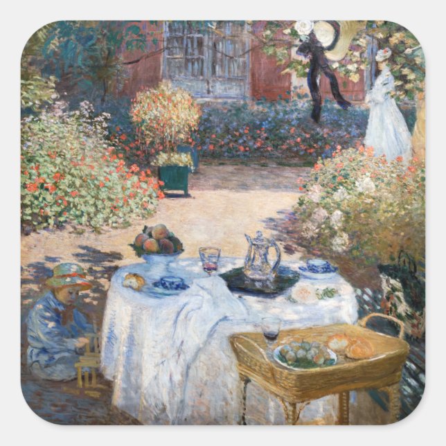 Claude Monet - The Luncheon, decorative panel Square Sticker (Front)