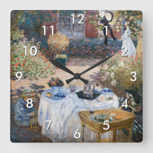 Claude Monet - The Luncheon, decorative panel Square Wall Clock