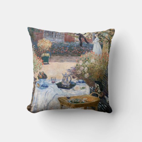 Claude Monet _ The Luncheon decorative panel Throw Pillow