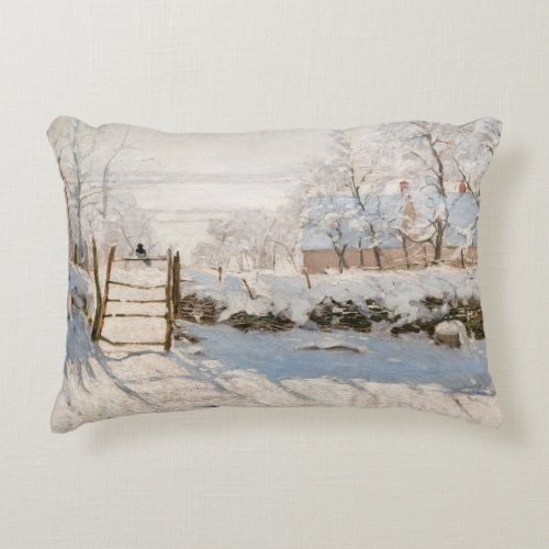Claude Monet _ The Magpie Accent Pillow