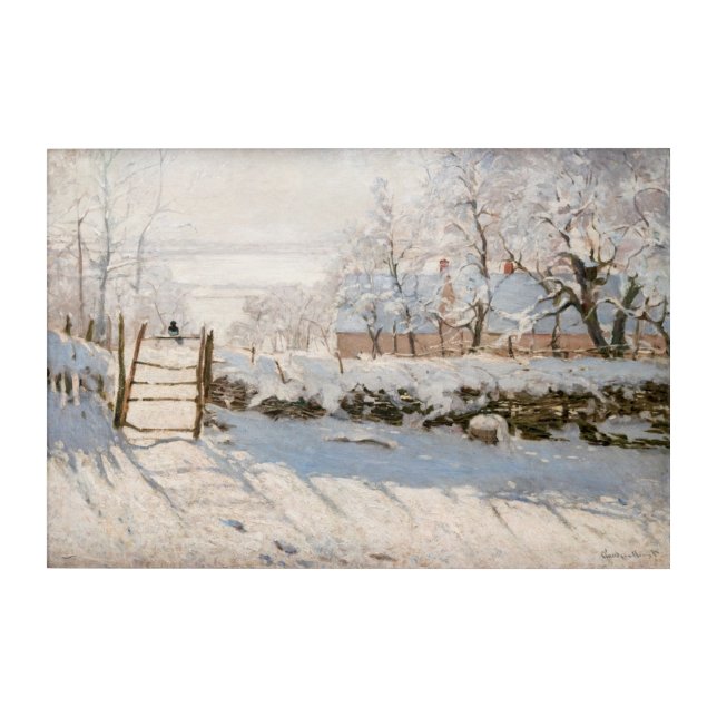 Claude Monet - The Magpie Acrylic Print (Front)